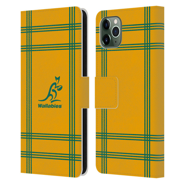 Australia National Rugby Union Team Crest Tartan Leather Book Wallet Case Cover For Apple iPhone 11 Pro Max