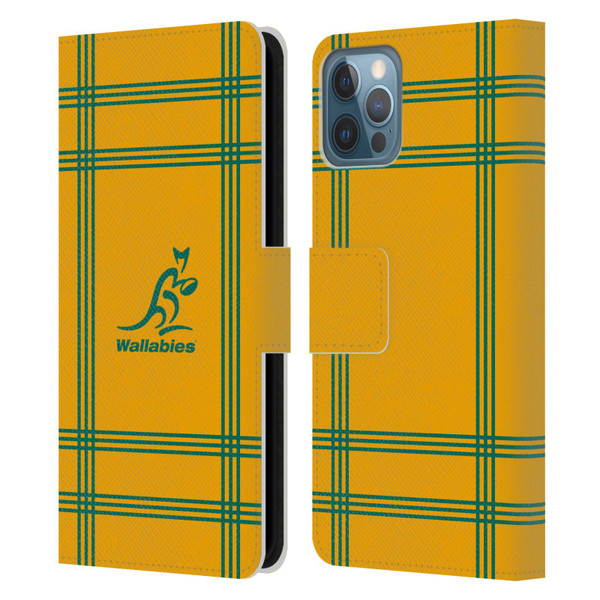 Australia National Rugby Union Team Crest Tartan Leather Book Wallet Case Cover For Apple iPhone 12 / iPhone 12 Pro