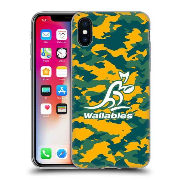 Australia National Rugby Union Team Crest Camouflage Soft Gel Case for Apple iPhone X / iPhone XS