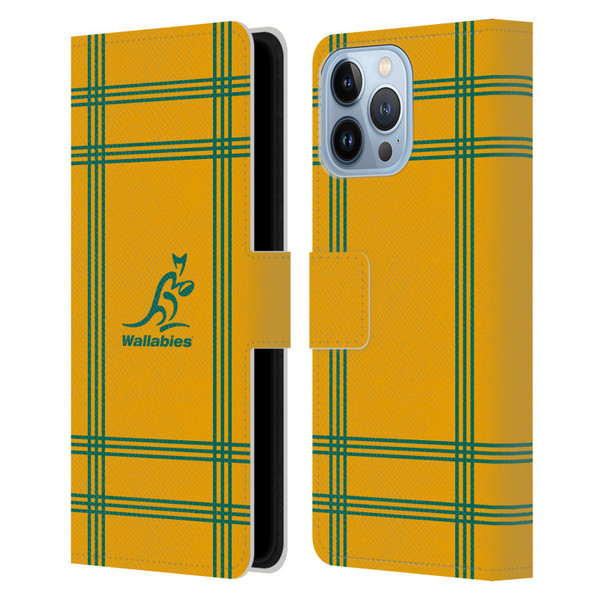 Australia National Rugby Union Team Crest Tartan Leather Book Wallet Case Cover For Apple iPhone 13 Pro Max