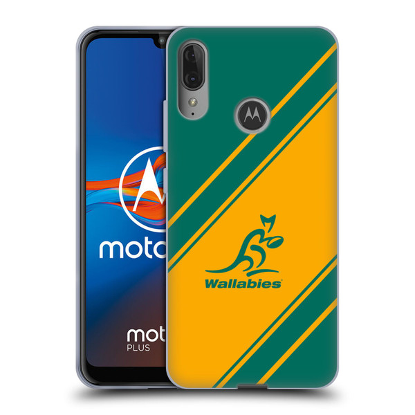 Australia National Rugby Union Team Crest Stripes Soft Gel Case for Motorola Moto E6 Plus