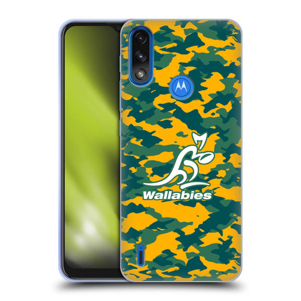 Australia National Rugby Union Team Crest Camouflage Soft Gel Case for Motorola Moto E7 Power / Moto E7i Power