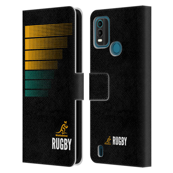 Australia National Rugby Union Team Crest Rugby Green Yellow Leather Book Wallet Case Cover For Nokia G11 Plus