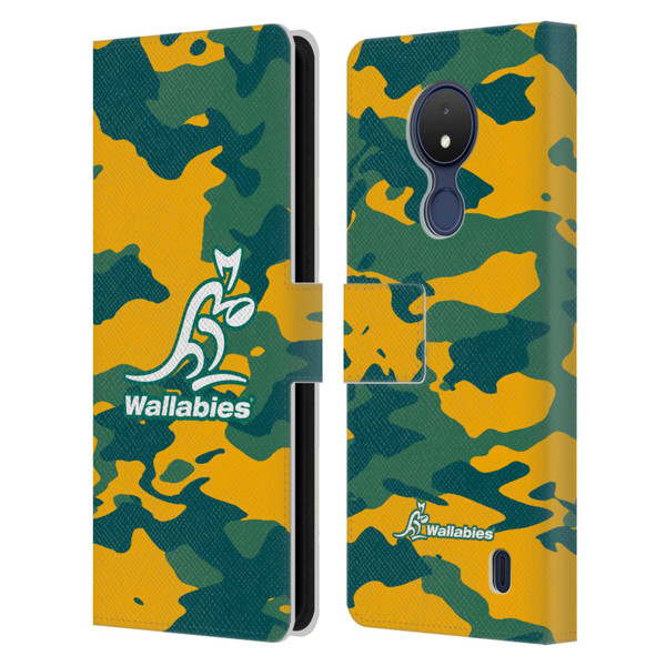 Australia National Rugby Union Team Crest Camouflage Leather Book Wallet Case Cover For Nokia C21