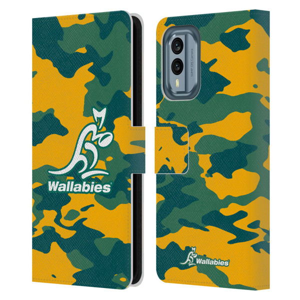 Australia National Rugby Union Team Crest Camouflage Leather Book Wallet Case Cover For Nokia X30