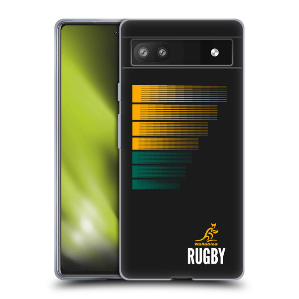 Australia National Rugby Union Team Crest Rugby Green Yellow Soft Gel Case for Google Pixel 6a