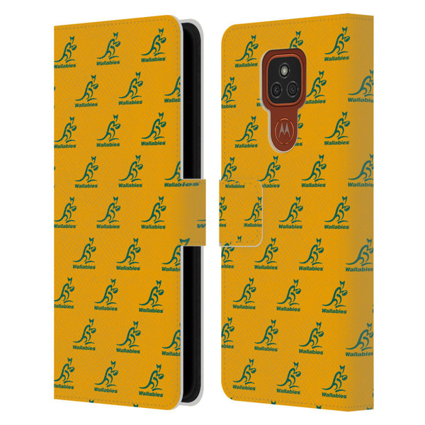 Australia National Rugby Union Team Crest Pattern Leather Book Wallet Case Cover For Motorola Moto E7 Plus