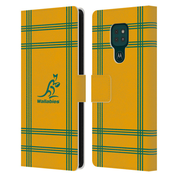 Australia National Rugby Union Team Crest Tartan Leather Book Wallet Case Cover For Motorola Moto G9 Play