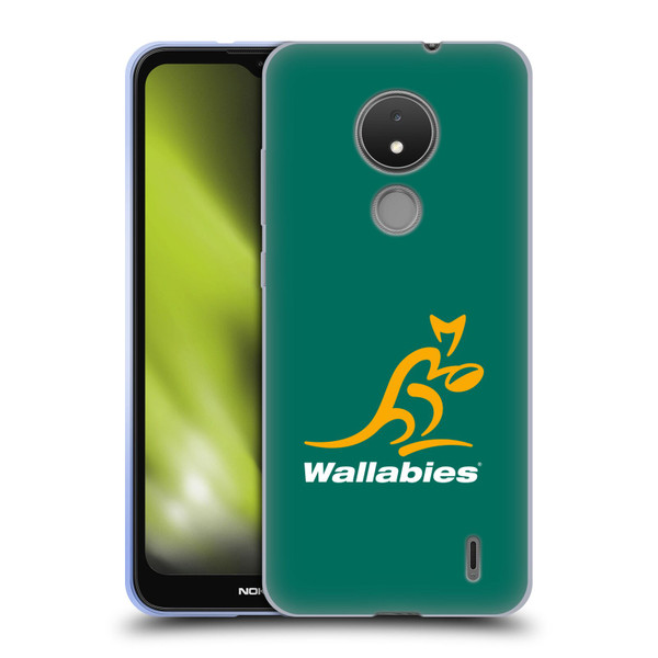 Australia National Rugby Union Team Crest Plain Green Soft Gel Case for Nokia C21