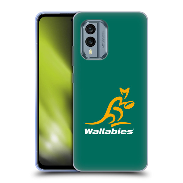 Australia National Rugby Union Team Crest Plain Green Soft Gel Case for Nokia X30