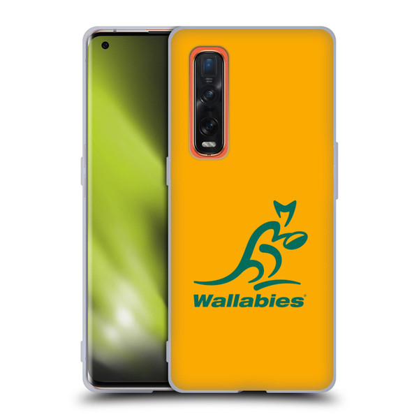 Australia National Rugby Union Team Crest Plain Yellow Soft Gel Case for OPPO Find X2 Pro 5G