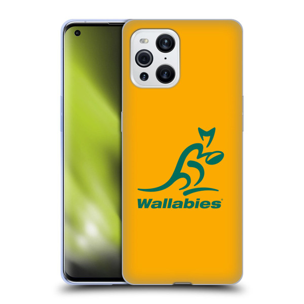 Australia National Rugby Union Team Crest Plain Yellow Soft Gel Case for OPPO Find X3 / Pro