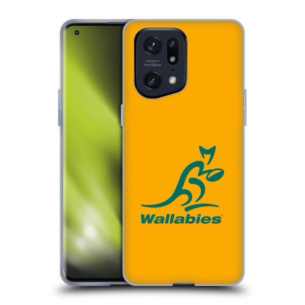 Australia National Rugby Union Team Crest Plain Yellow Soft Gel Case for OPPO Find X5 Pro
