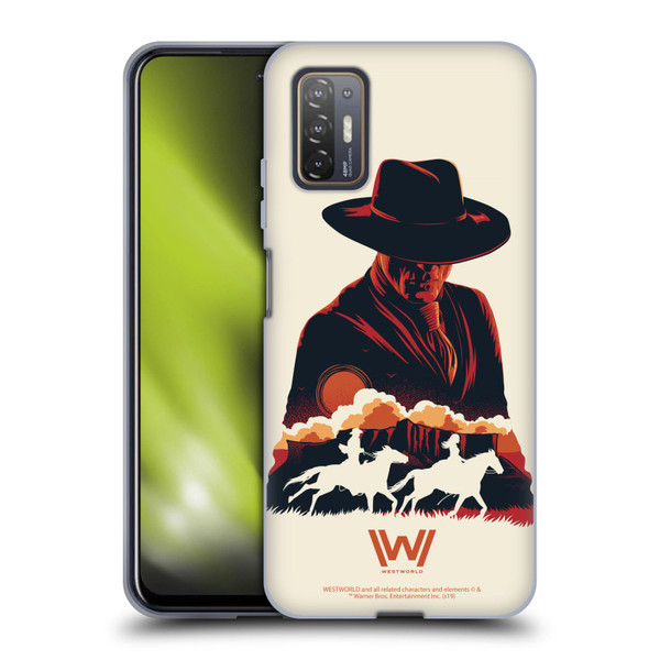 Westworld Graphics Man In Black Soft Gel Case for HTC Desire 21 Pro 5G