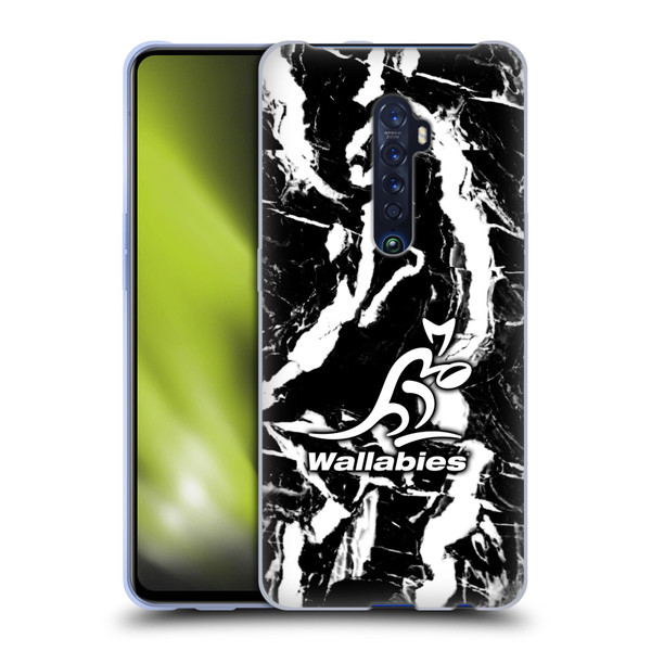Australia National Rugby Union Team Crest Black Marble Soft Gel Case for OPPO Reno 2