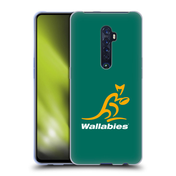 Australia National Rugby Union Team Crest Plain Green Soft Gel Case for OPPO Reno 2