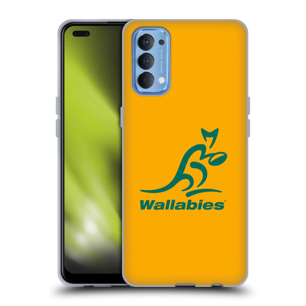 Australia National Rugby Union Team Crest Plain Yellow Soft Gel Case for OPPO Reno 4 5G