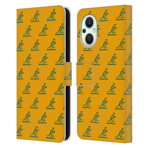 Australia National Rugby Union Team Crest Pattern Leather Book Wallet Case Cover For OPPO Reno8 Lite