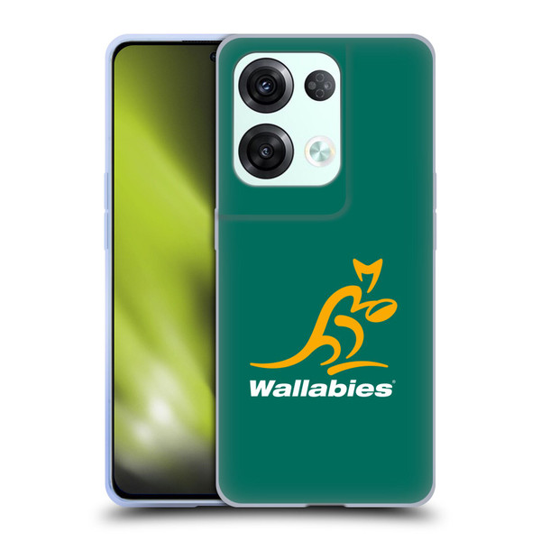Australia National Rugby Union Team Crest Plain Green Soft Gel Case for OPPO Reno8 Pro