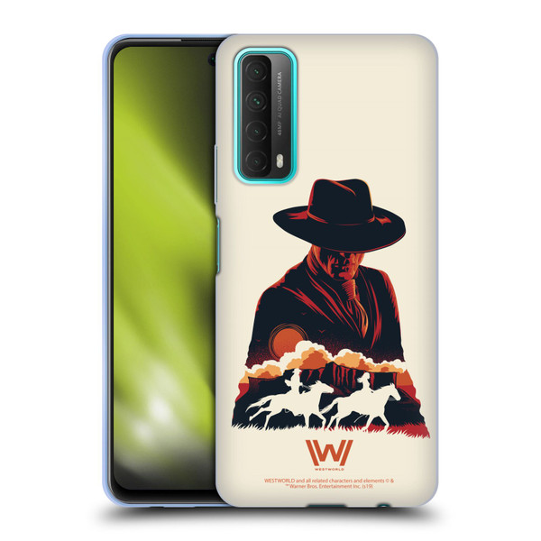 Westworld Graphics Man In Black Soft Gel Case for Huawei P Smart (2021)