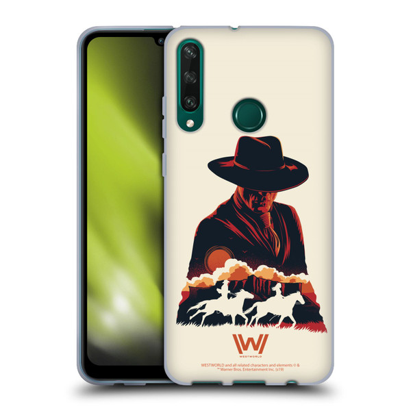 Westworld Graphics Man In Black Soft Gel Case for Huawei Y6p