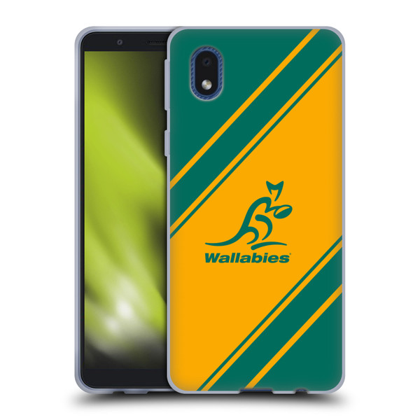 Australia National Rugby Union Team Crest Stripes Soft Gel Case for Samsung Galaxy A01 Core (2020)