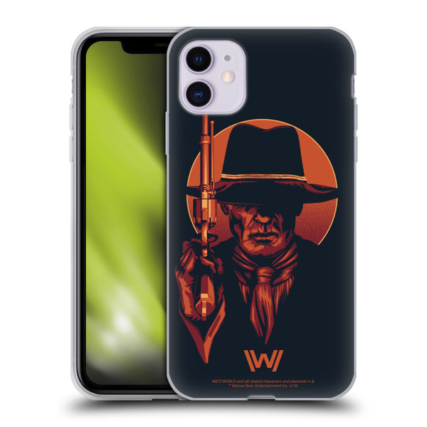 Westworld Graphics Man In Black 2 Soft Gel Case for Apple iPhone 11