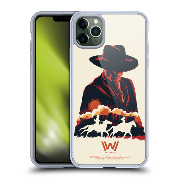 Westworld Graphics Man In Black Soft Gel Case for Apple iPhone 11 Pro Max