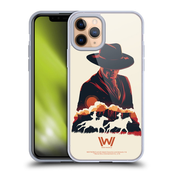 Westworld Graphics Man In Black Soft Gel Case for Apple iPhone 11 Pro