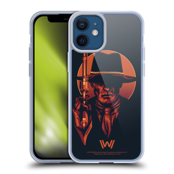 Westworld Graphics Man In Black 2 Soft Gel Case for Apple iPhone 12 Mini