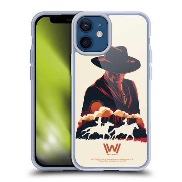 Westworld Graphics Man In Black Soft Gel Case for Apple iPhone 12 Mini