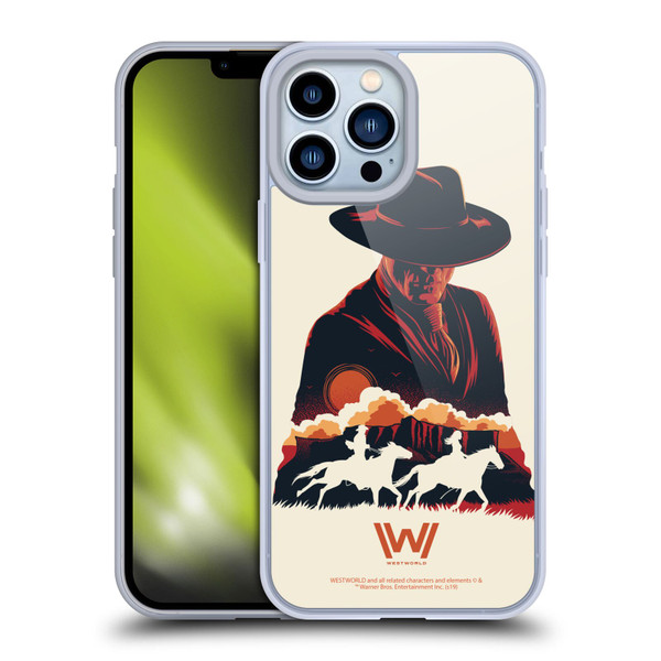 Westworld Graphics Man In Black Soft Gel Case for Apple iPhone 13 Pro Max