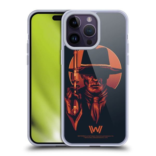 Westworld Graphics Man In Black 2 Soft Gel Case for Apple iPhone 14 Pro Max