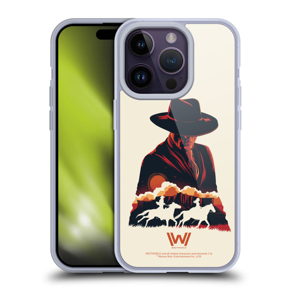 Westworld Graphics Man In Black Soft Gel Case for Apple iPhone 14 Pro
