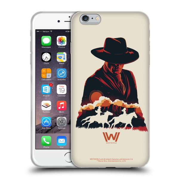 Westworld Graphics Man In Black Soft Gel Case for Apple iPhone 6 Plus / iPhone 6s Plus