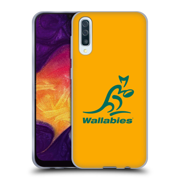 Australia National Rugby Union Team Crest Plain Yellow Soft Gel Case for Samsung Galaxy A50/A30s (2019)