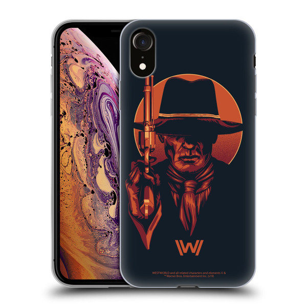 Westworld Graphics Man In Black 2 Soft Gel Case for Apple iPhone XR