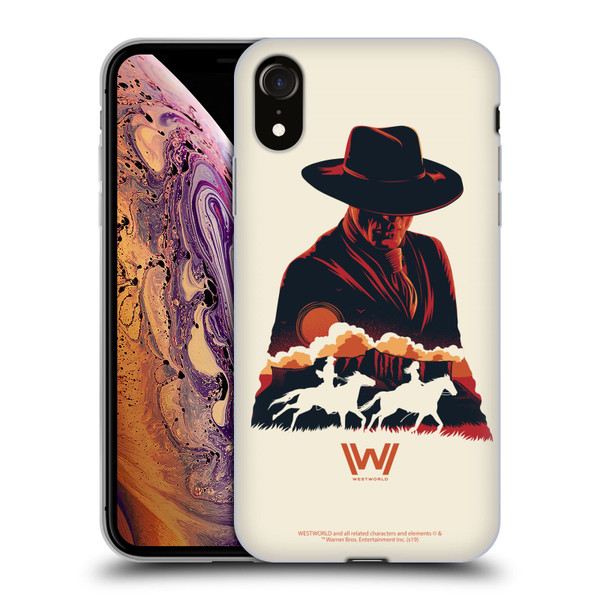 Westworld Graphics Man In Black Soft Gel Case for Apple iPhone XR