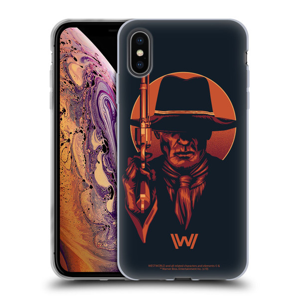 Westworld Graphics Man In Black 2 Soft Gel Case for Apple iPhone XS Max