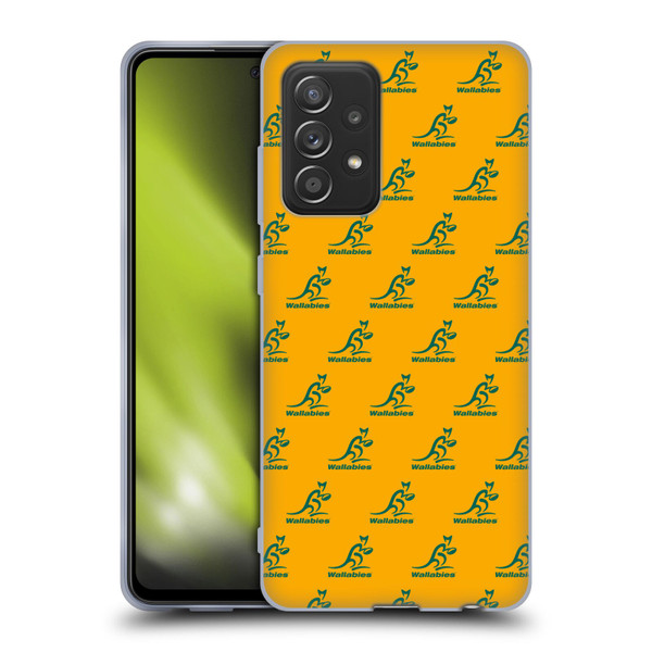 Australia National Rugby Union Team Crest Pattern Soft Gel Case for Samsung Galaxy A52 / A52s / 5G (2021)