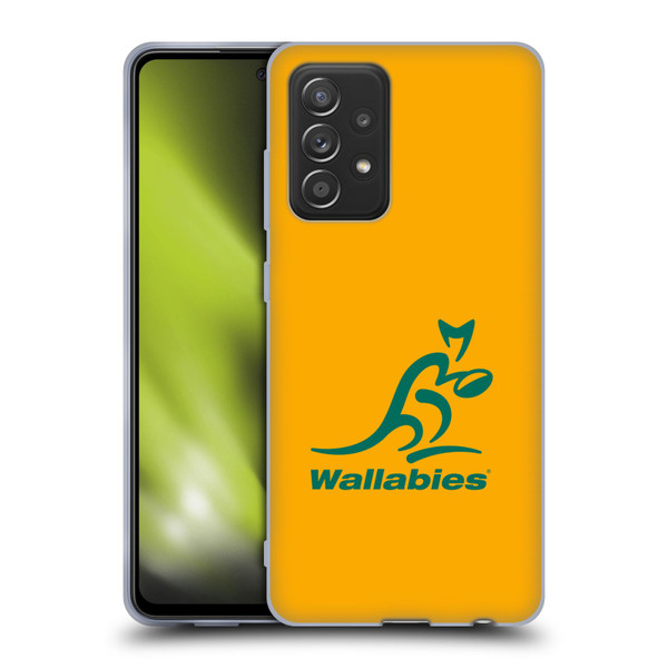 Australia National Rugby Union Team Crest Plain Yellow Soft Gel Case for Samsung Galaxy A52 / A52s / 5G (2021)