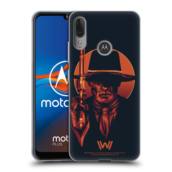 Westworld Graphics Man In Black 2 Soft Gel Case for Motorola Moto E6 Plus