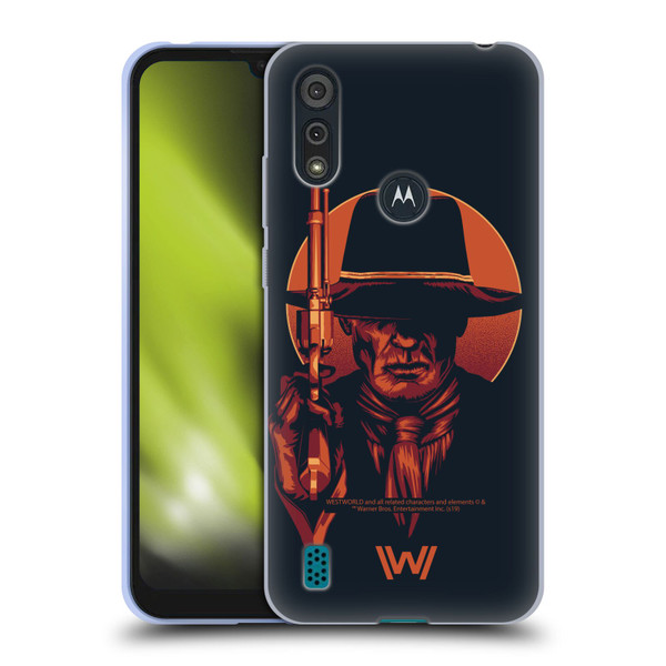 Westworld Graphics Man In Black 2 Soft Gel Case for Motorola Moto E6s (2020)