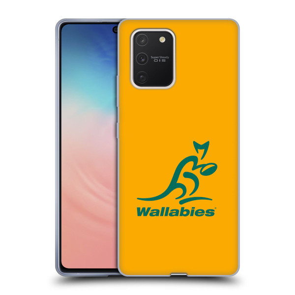 Australia National Rugby Union Team Crest Plain Yellow Soft Gel Case for Samsung Galaxy S10 Lite