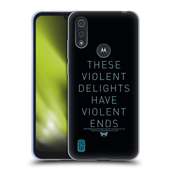 Westworld Graphics Violent Delights Soft Gel Case for Motorola Moto E6s (2020)