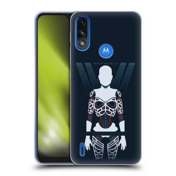 Westworld Graphics Human Host Soft Gel Case for Motorola Moto E7 Power / Moto E7i Power
