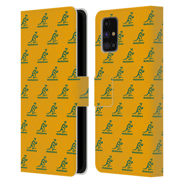 Australia National Rugby Union Team Crest Pattern Leather Book Wallet Case Cover For Samsung Galaxy M31s (2020)