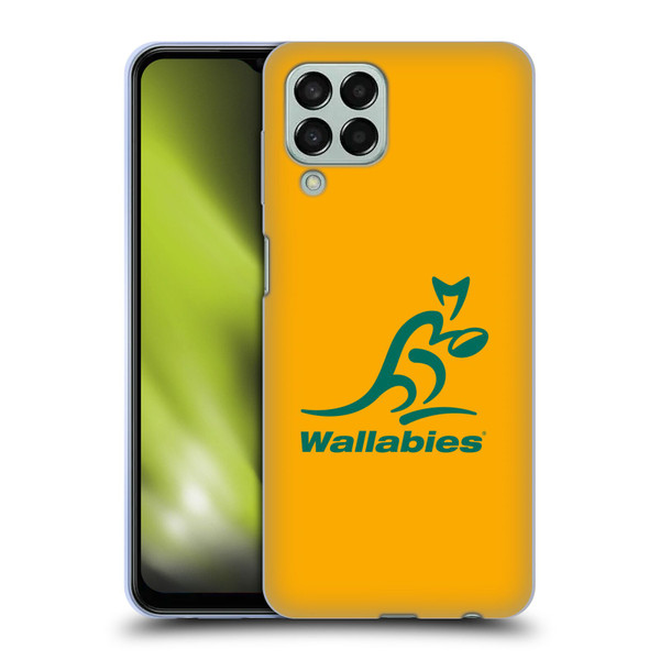 Australia National Rugby Union Team Crest Plain Yellow Soft Gel Case for Samsung Galaxy M33 (2022)