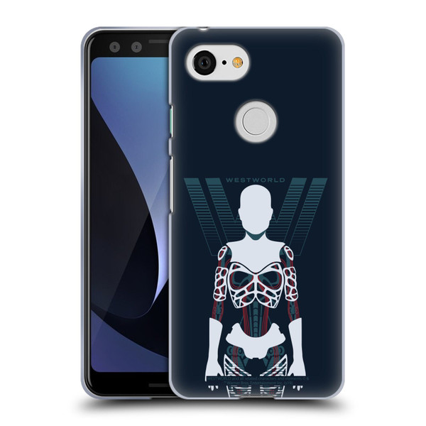 Westworld Graphics Human Host Soft Gel Case for Google Pixel 3