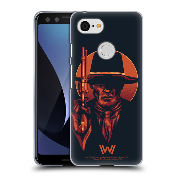 Westworld Graphics Man In Black 2 Soft Gel Case for Google Pixel 3